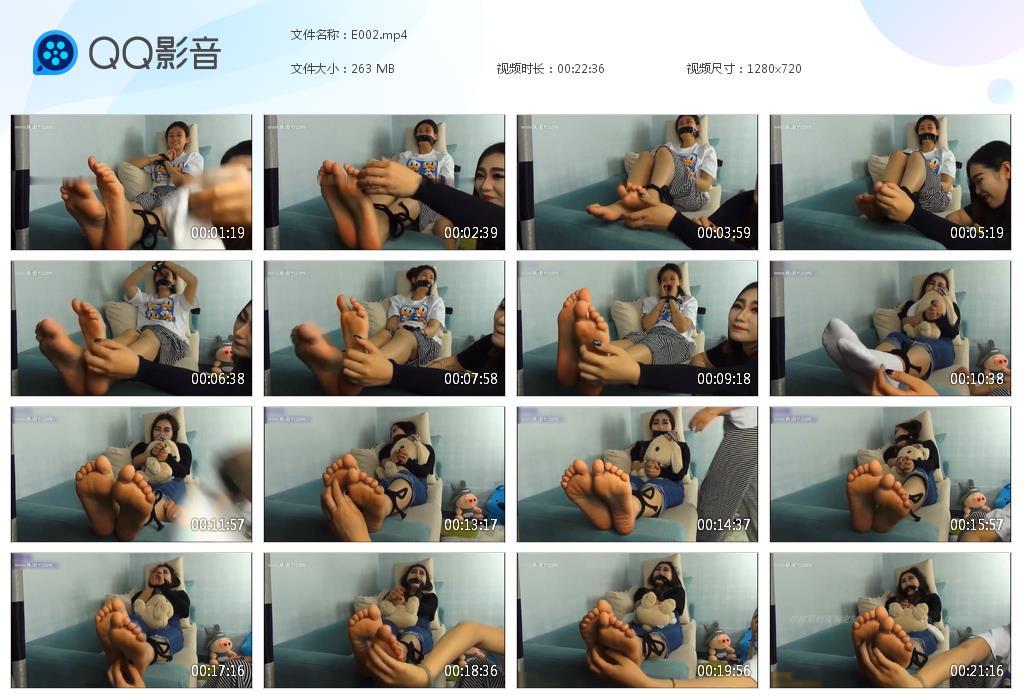 G.jpg 白衣女生挠脚心玩耍 - E002  第1张